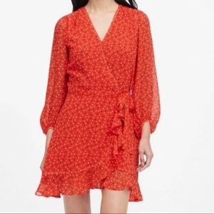 Banana Republic Heart Print Wrap Mini Dress